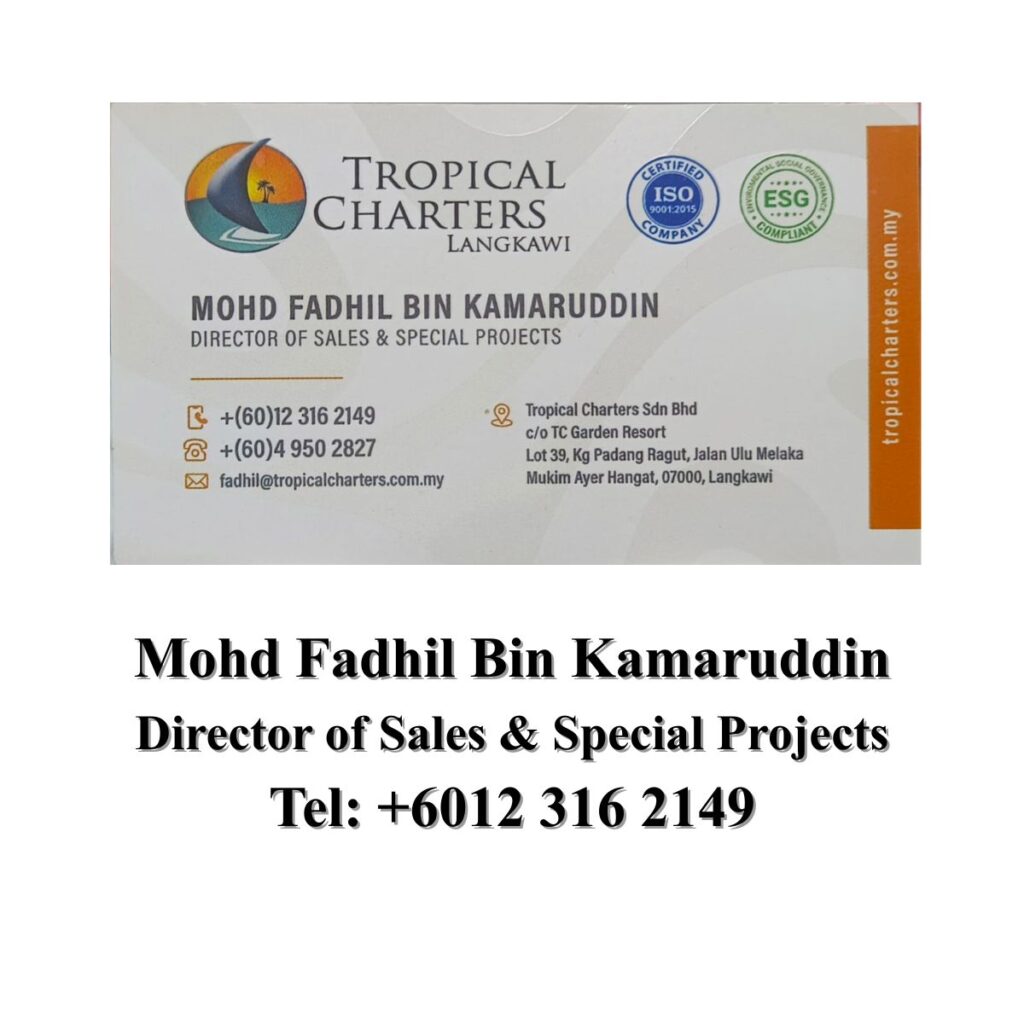 Mohd Fadhil Bin Kamaruddin Tropical Charters Langkawi sunset cruise