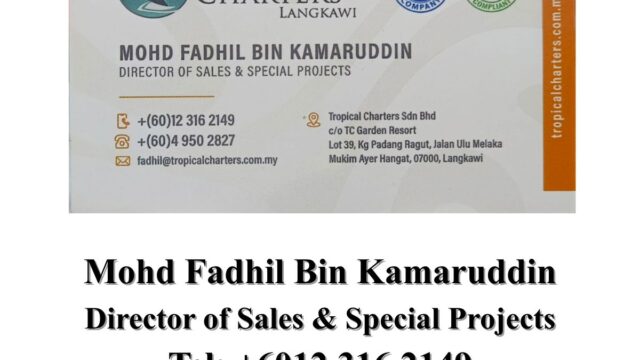 Mohd Fadhil Bin Kamaruddin Tropical Charters Langkawi sunset cruise
